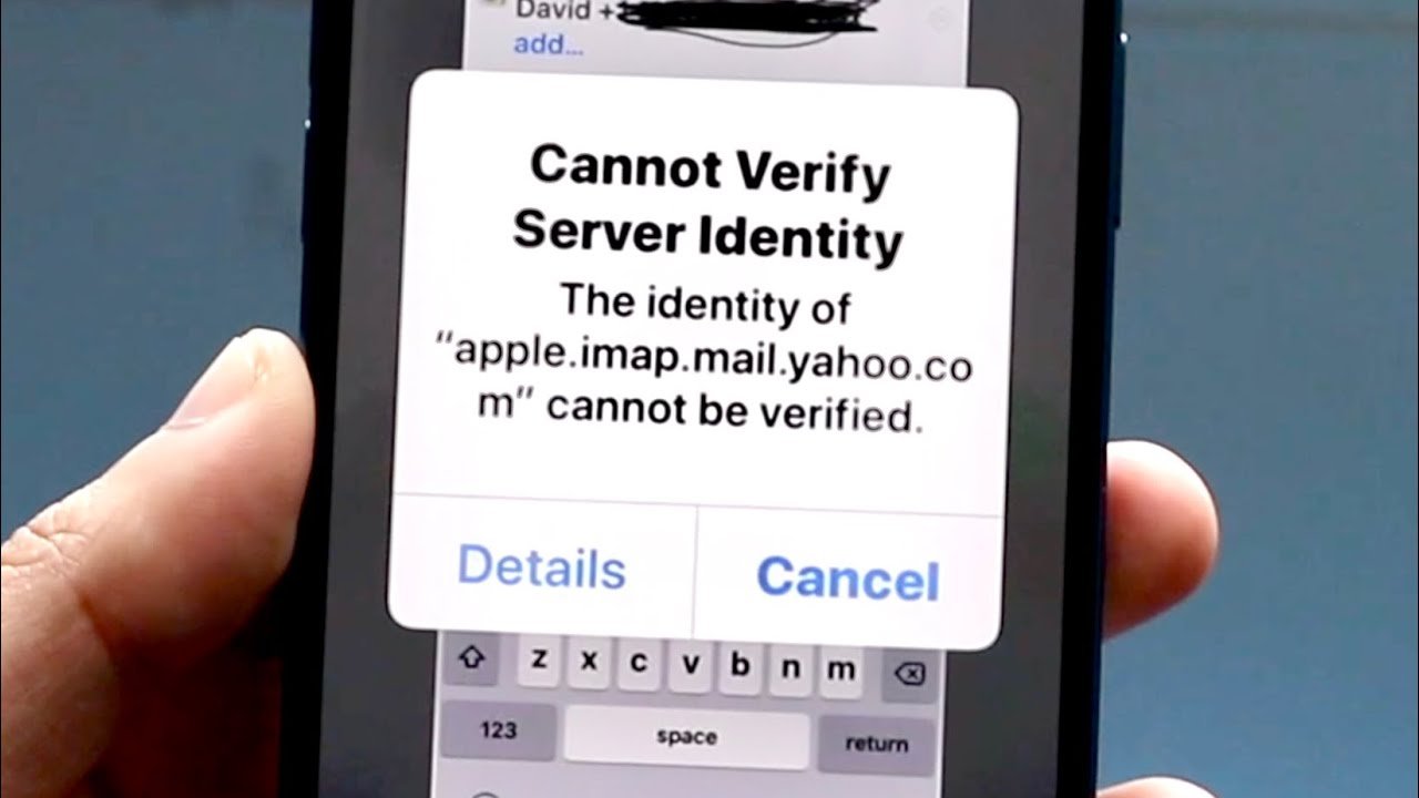 corrigir Não é possível verificar a identidade do servidor No iPhone