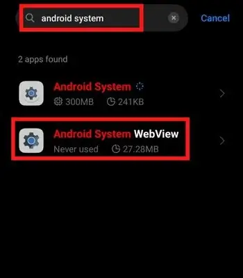 search-for-Android-System-WebView