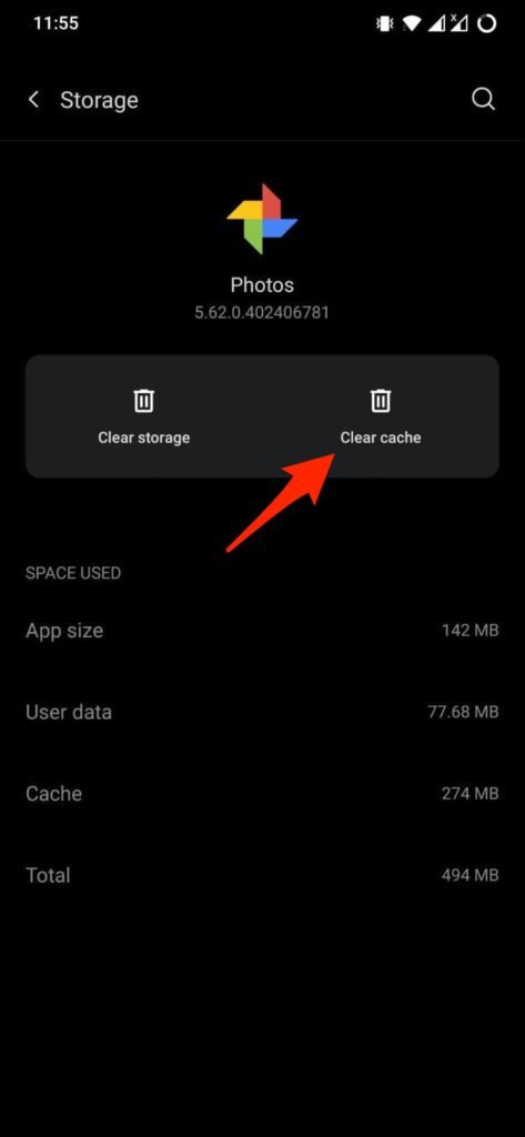 Clear-Cache-Google-photos