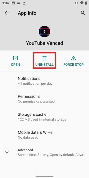 uninstall-youtube-vanced