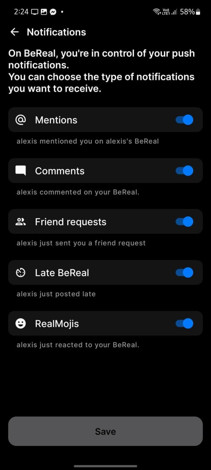 change-bereal-settings