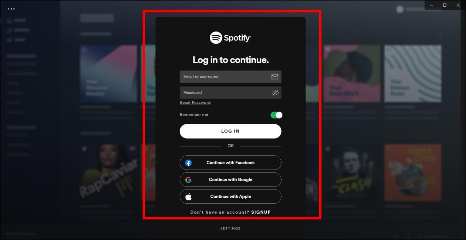login-spotify-on-pc