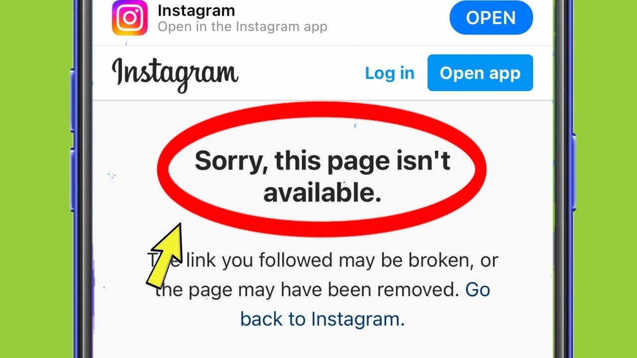 Correção “Desculpe, esta página não está disponível” No instagram